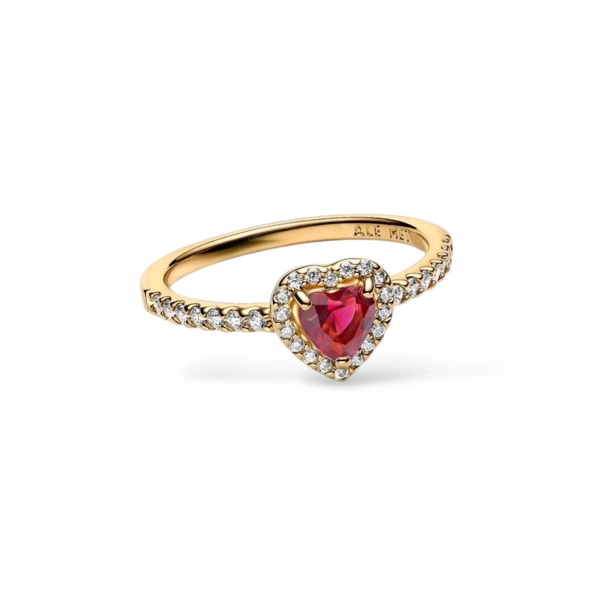 Bague Cœur Rouge Dorée — vue 2